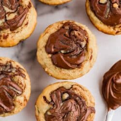 banana muffins with nutella