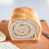 cinnamon swirl bread on cutting board