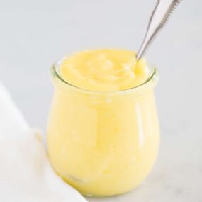 lemon curd in jar