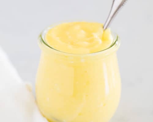 lemon curd in jar