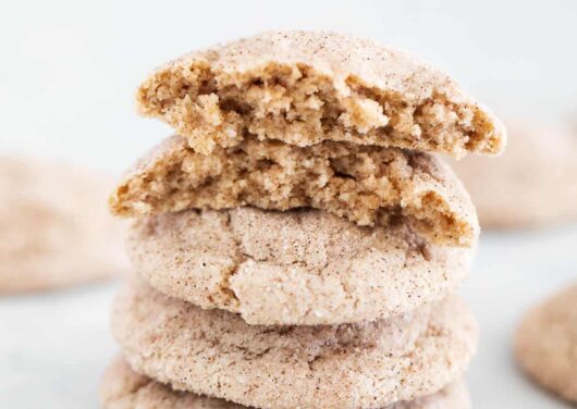snickerdoodle cake mix cookies stacked