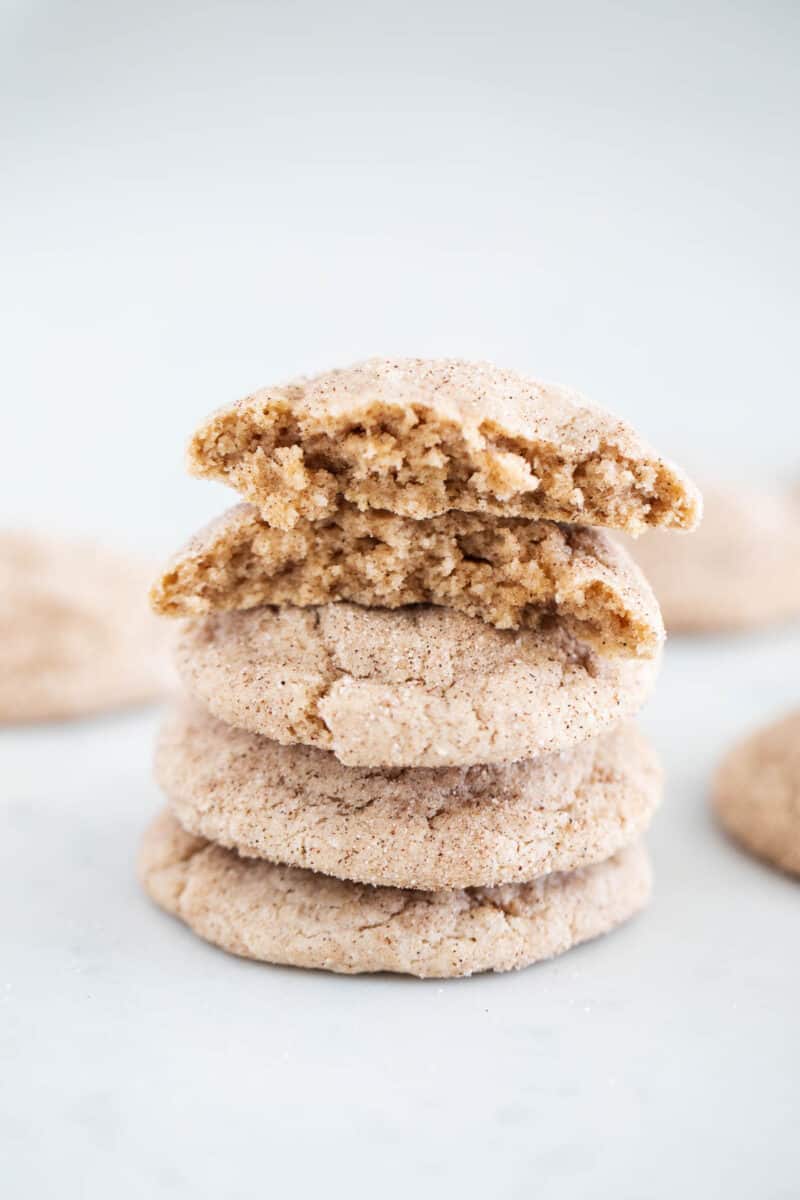 snickerdoodle cake mix cookies stacked