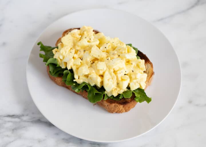 egg salad on a piece of bread