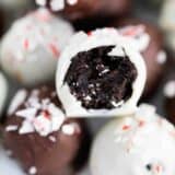 peppermint oreo balls close up