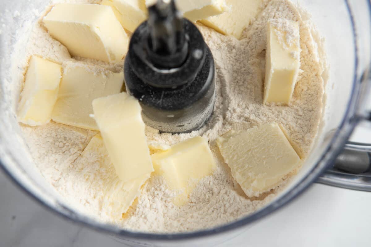 mixing butter in food processor