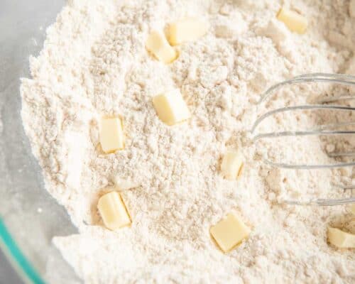 whisking flour and butter