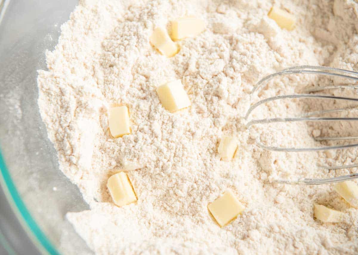 whisking flour and butter