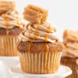 churro cupcakes on mini platters