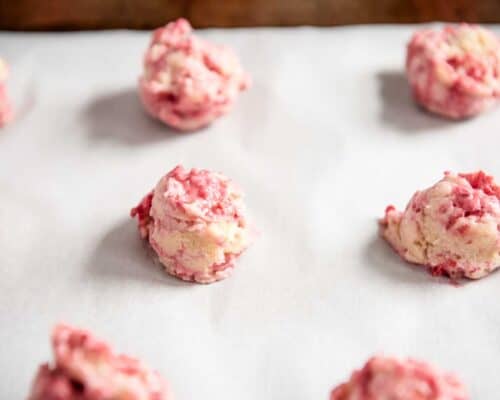 raspberry cookie dough balls