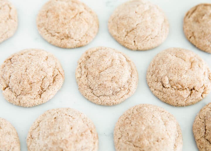 snickerdoodle cake mix cookies on table