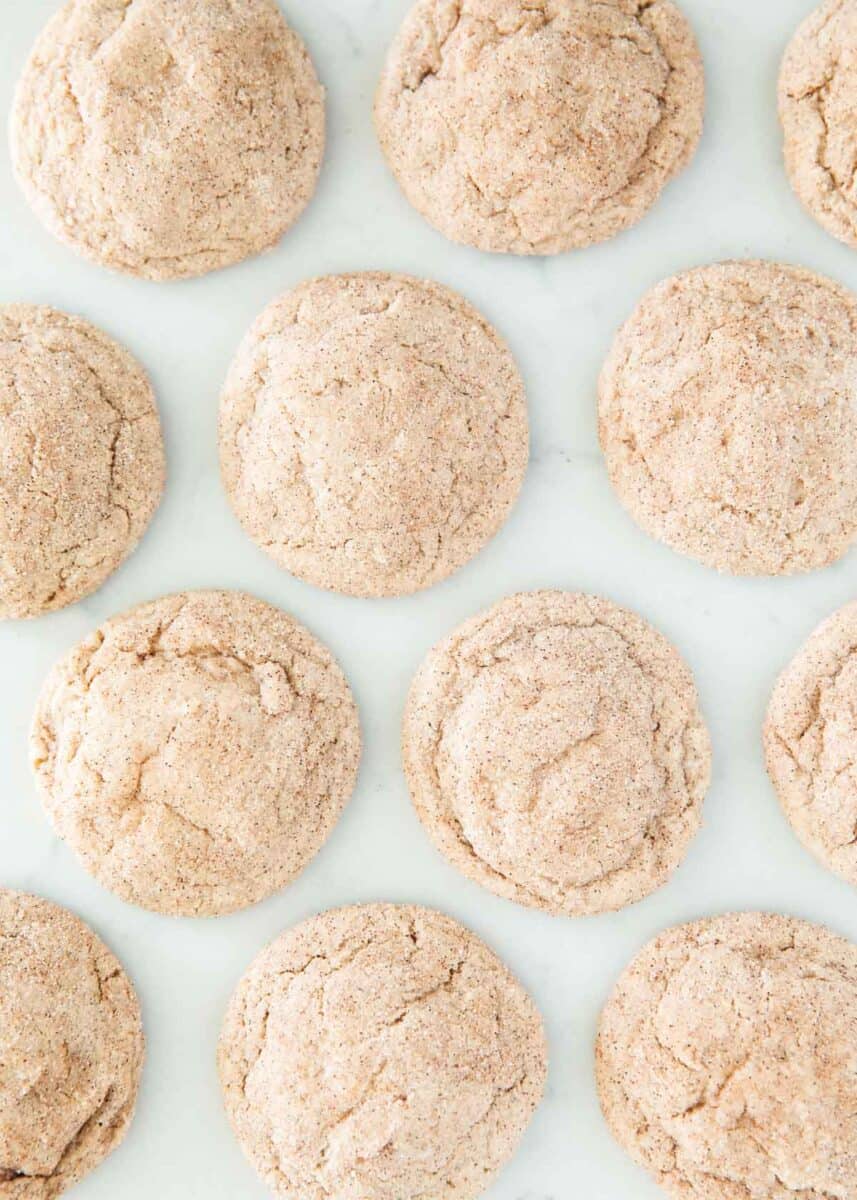 snickerdoodle cake mix cookies on table