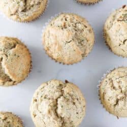 zucchini muffins on table