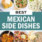 A collage of photos showing Mexican side dishes.