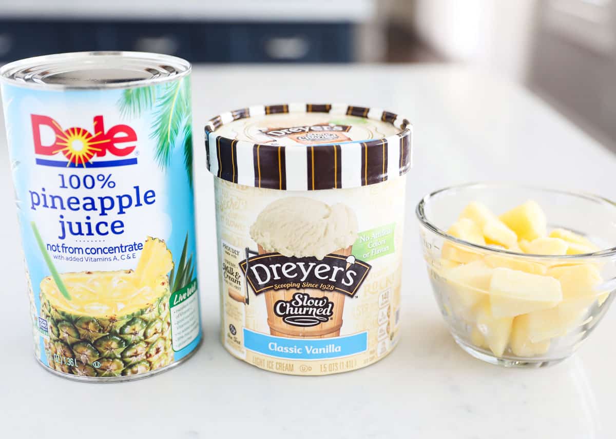 Dole whip ingredients on table.