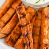 grilled sweet potatoes on plate