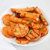 grilled sweet potatoes on plate