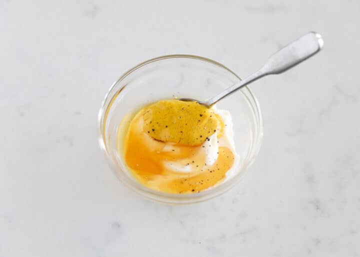 honey mustard sauce ingredients in bowl
