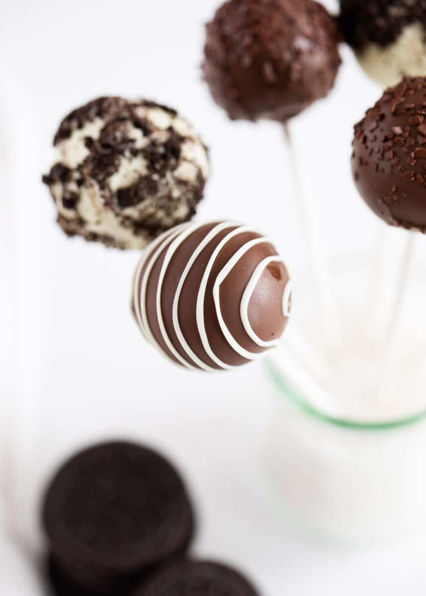 oreo cake pops in jar