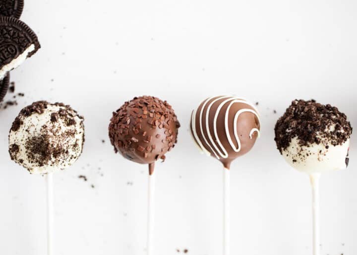 oreo cake pops on table