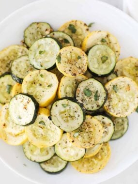 roasted zucchini and squash on plate