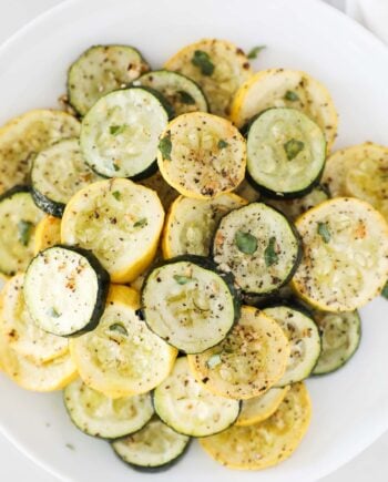 roasted zucchini and squash on plate