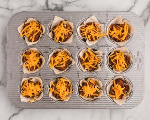 taco cups in muffin pan