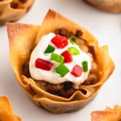 taco cups on white plate