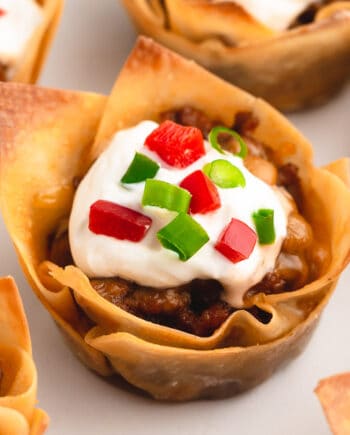 taco cups on white plate