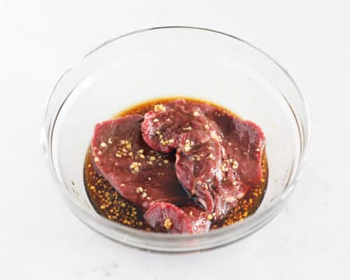 teriyaki steak marinade ingredients in bowl