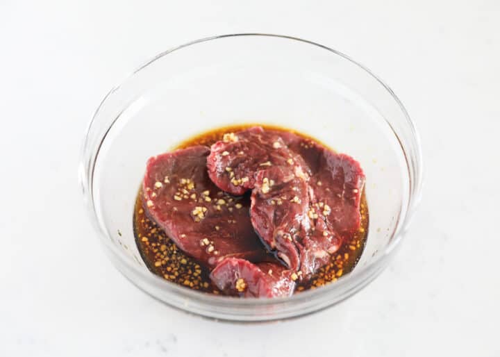 This easy teriyaki steak marinade has flavor in every bite of meat making it tender and juicy! This simple recipe can also be used for other types of meat and seafood as well! teriyaki steak marinade ingredients in bowl