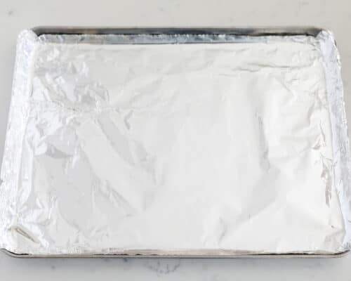 tin foil on pan