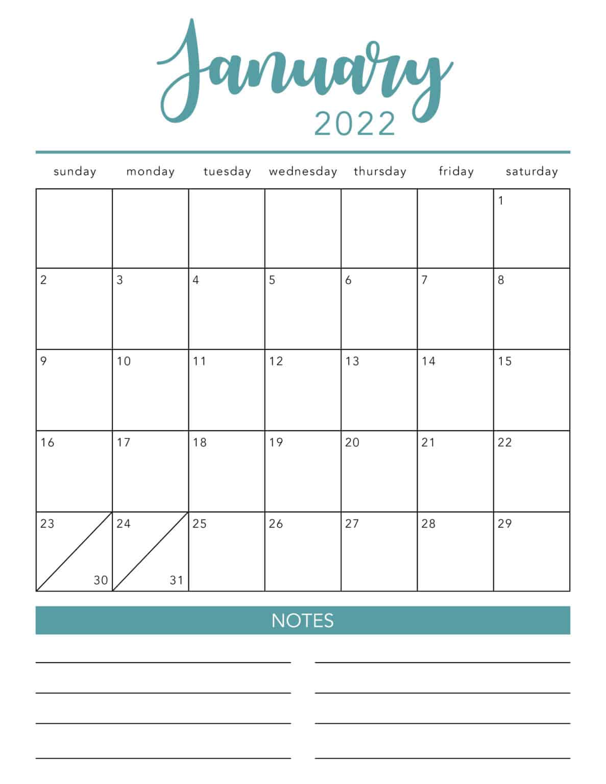 2022 calendar blank printable calendar template in pdf printable pdf