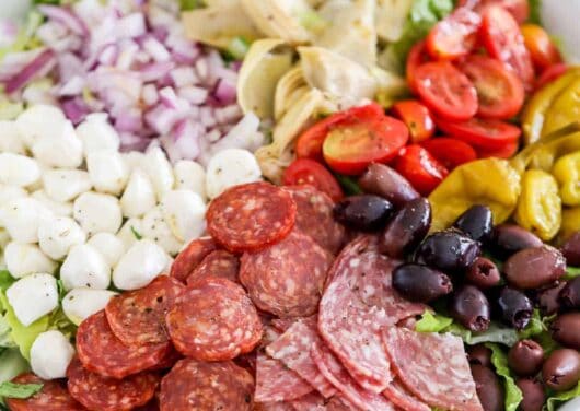 antipasto salad in bowl