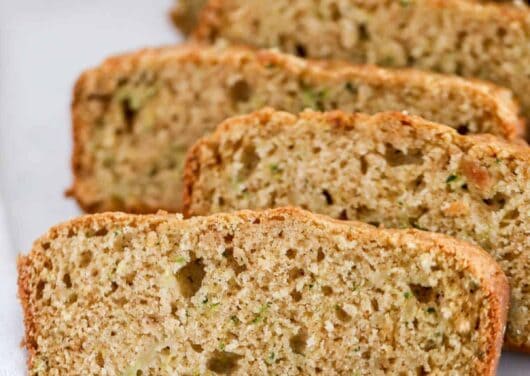 zucchini bread on counter