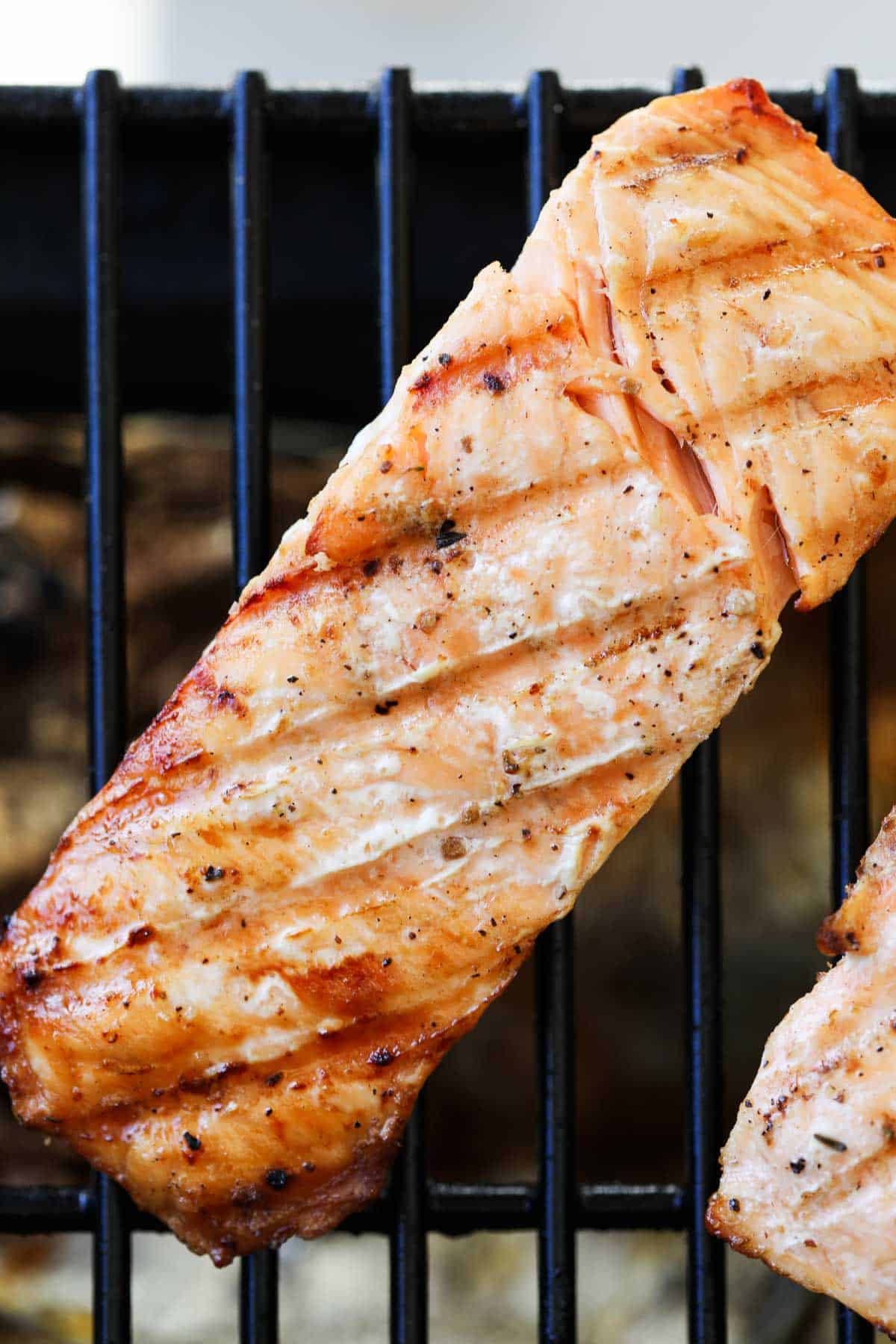 Salmon on grill.