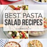 collage of pasta salad recipes