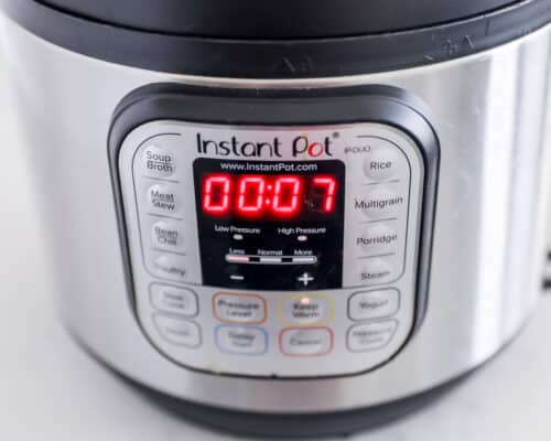 instant pot set to 7 minutes