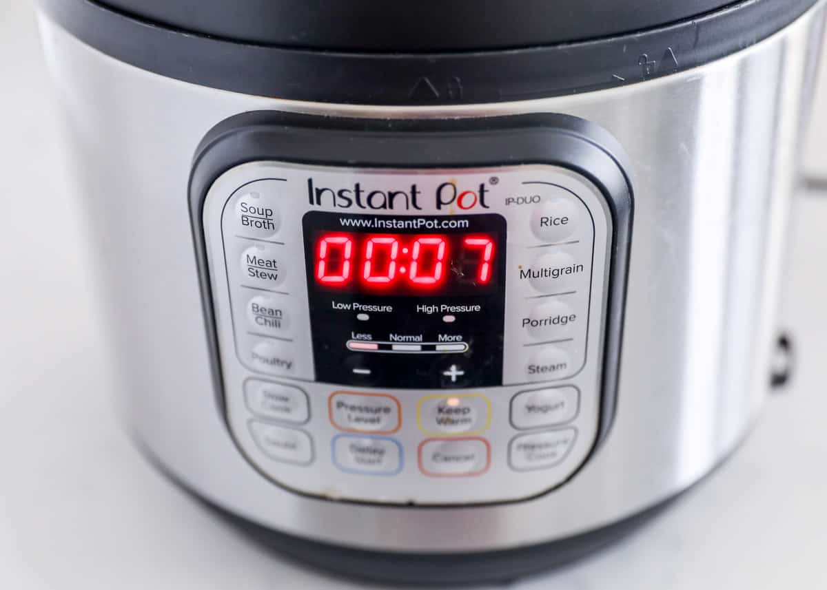 instant pot set to 7 minutes