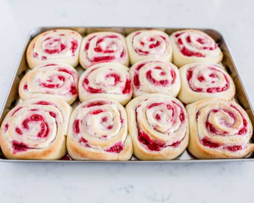 baked raspberry sweet rolls