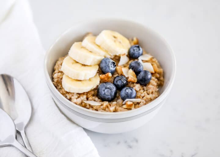 bowl of steel cut oats with fruit