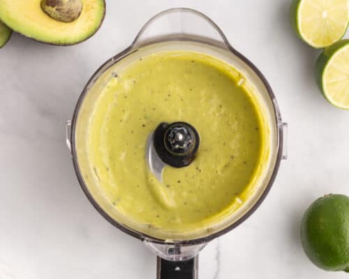 avocado lime dressing in food processor