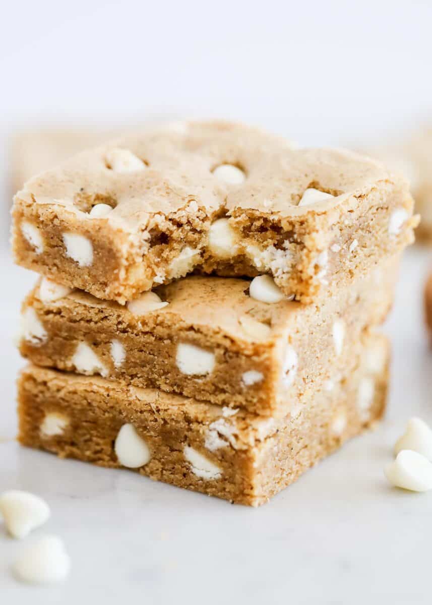 stack of brown butter blondies