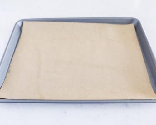 baking sheet with parchment paper