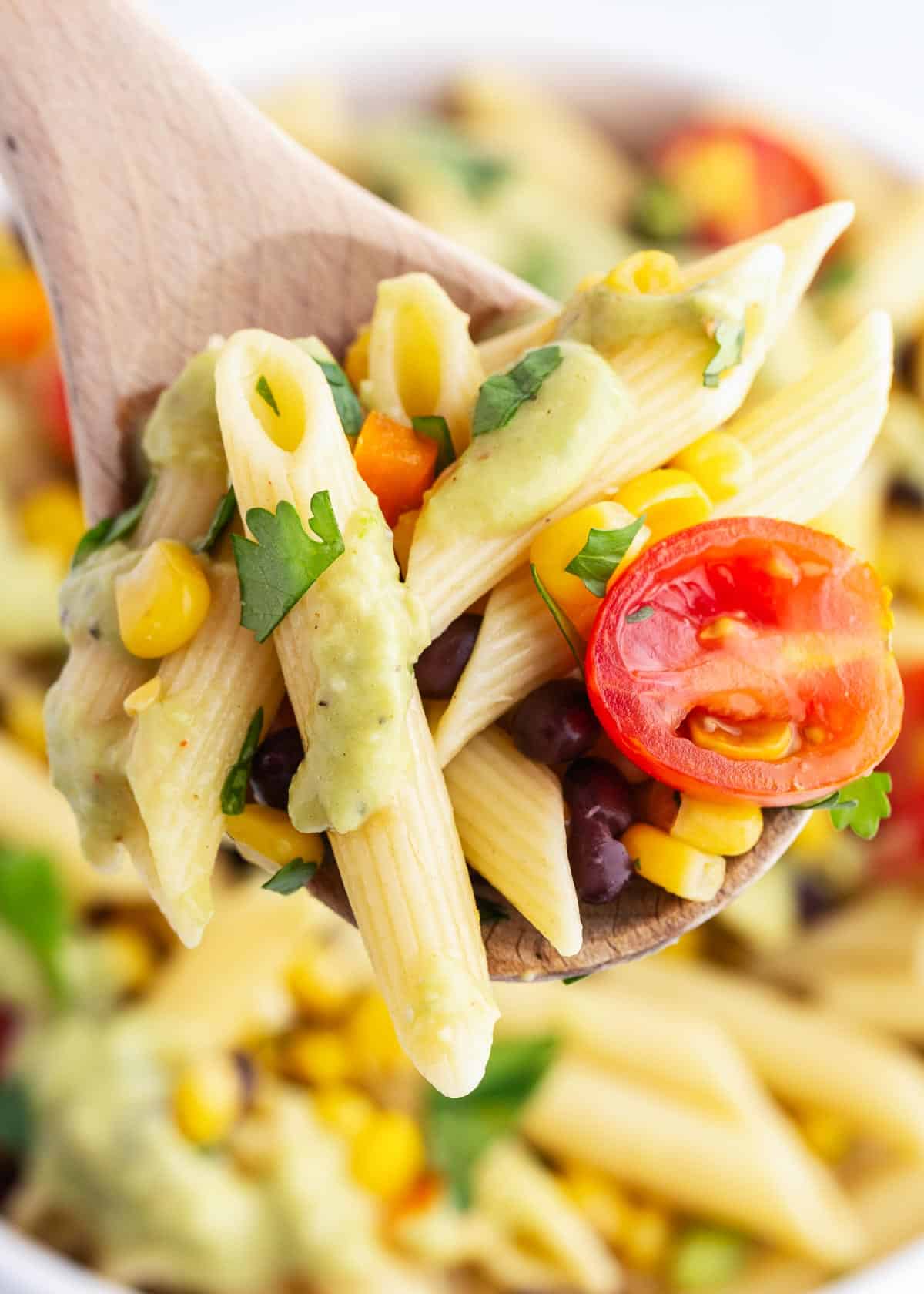 Southwest Pasta Salad w/ Avocado Lime Dressing I Heart Naptime