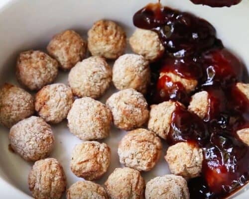 meatballs and sauce in pot