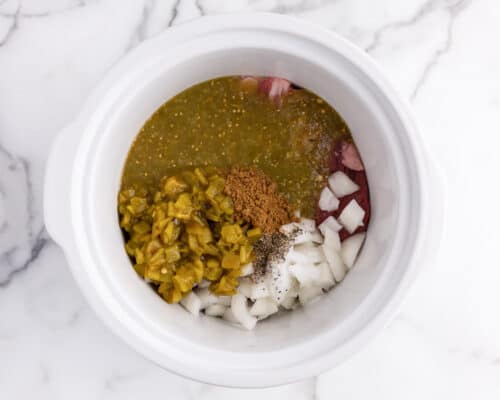 green chili sauce in crock pot