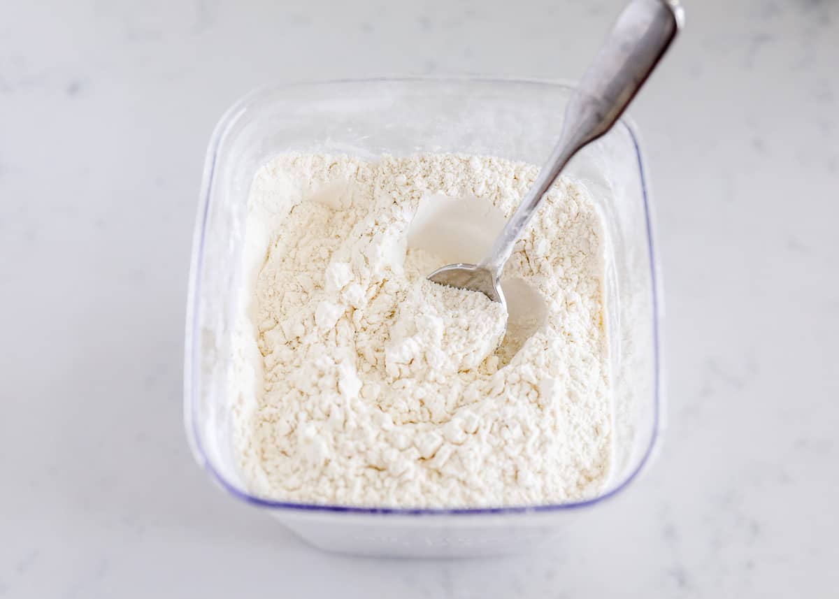 spoon in the flour container