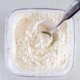 spoon in the flour container