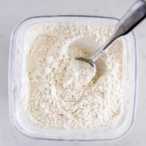 spoon in the flour container