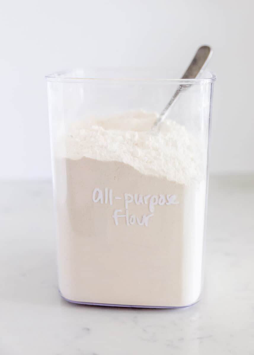 flour container on counter